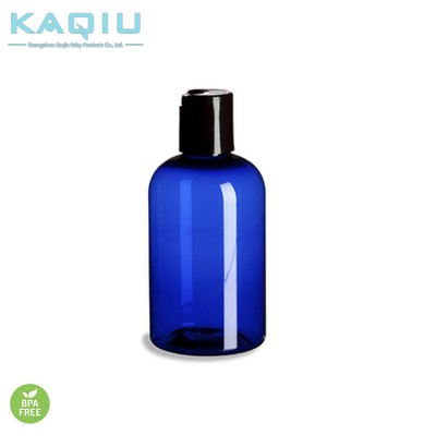 100ml/4oz/8oz/lotion refilling clear blue PET Plastic Bottle with Black Disc Cap for travel portable