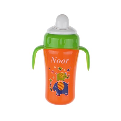 Free Sample BPA free two handles wide mouth thread design sippy training baby cup silicone baby cups baby sippy cup holder