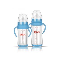 New born baby products baby borosilicate glass bottle with sleeves drinking bottles for baby straight sip making machine