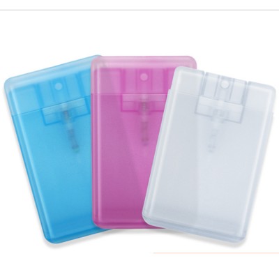 Manufacturers supply 20ml plastic credit card flat spray bottle pocket size card sprayer,empty white credit card perfume sprayer